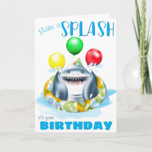 Carte Anniversaire de enfant Whimsical de requin