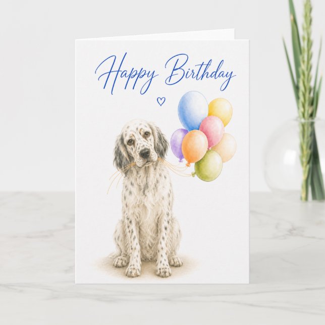 Carte Anniversaire de English Setter (Devant)
