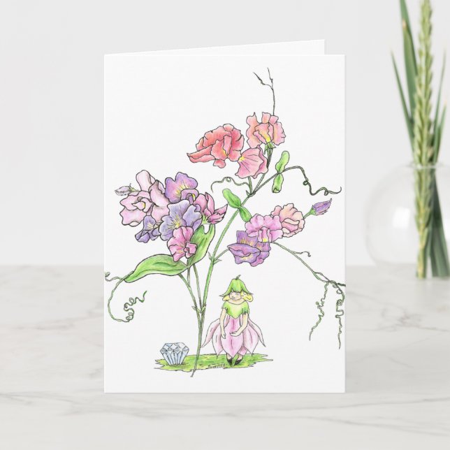 Carte Anniversaire de fée d'avril (Devant)