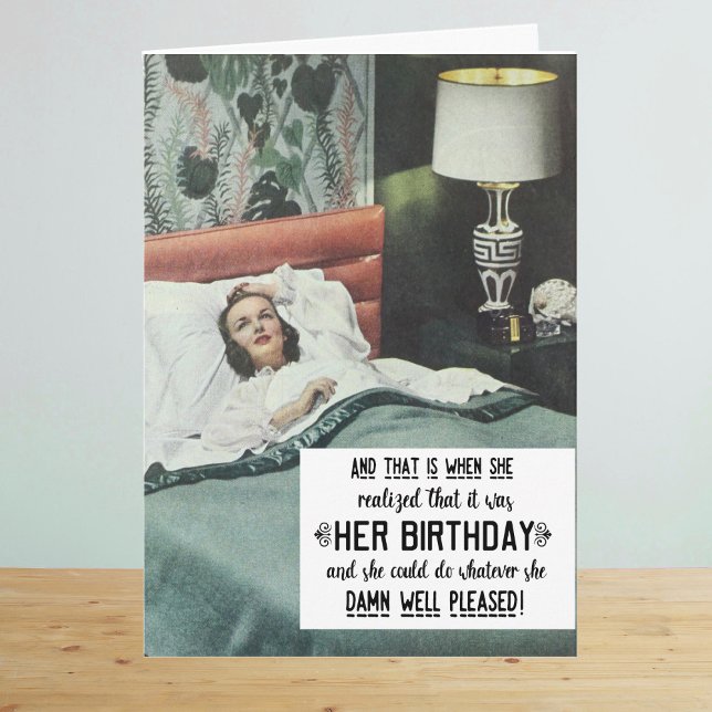 Carte Anniversaire de femme rétro drôle (Créateur téléchargé)