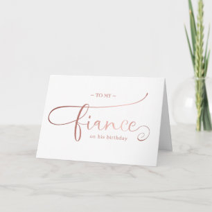 Carte anniversaire de fiancé élégant et minimaliste