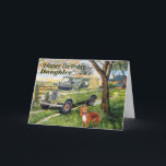 Carte Anniversaire de filles de véhicule de 4x4 de<br><div class="desc">Carte de voeux de fille de joyeux anniversaire. Les vieux vagabonds de terre ont toujours fait appel à moi. Bien que je n'aie jamais conduit un, leur rugosité utilitaire et aspect classique m'ont inspiré les peindre. Mon papy a travaillé à une ferme dans Mowsley, un village dans Leicestershire, ainsi j'ai...</div>