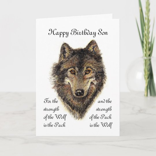 Carte Anniversaire De Fils Citation De Loup Et De Zazzle Fr