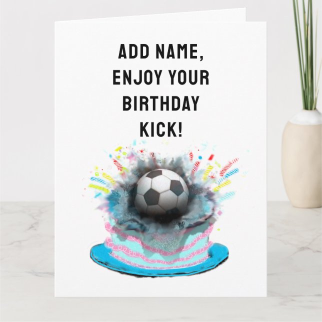 Carte Anniversaire de football amusant (Devant)
