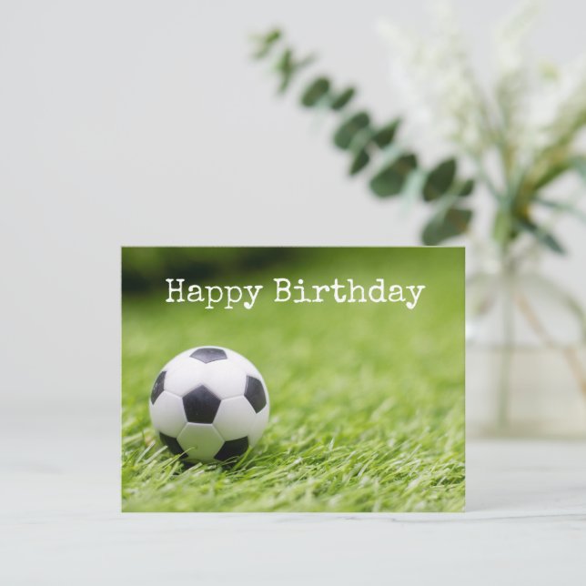 Carte Anniversaire de football avec ballon de football s (Debout devant)