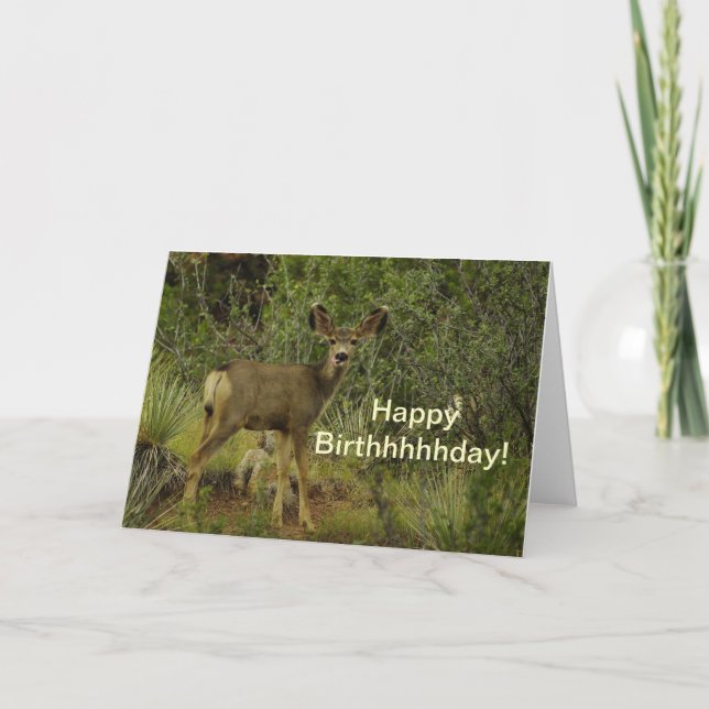 Carte Anniversaire de framboise de cerfs communs de mule (Devant)