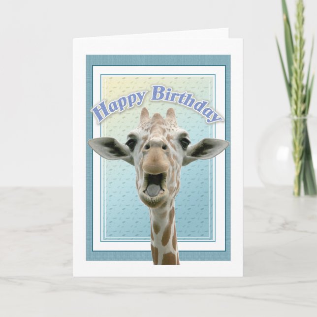 Carte Anniversaire de girafe (Devant)