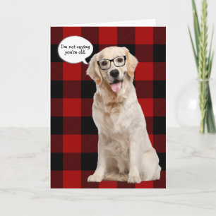 Carte Anniversaire de Golden Retriever sur plaid
