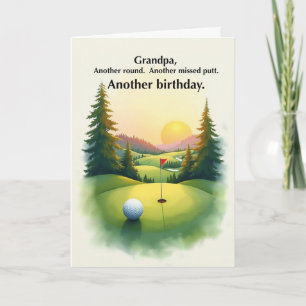 Carte Anniversaire de golf drôle de grand-père Putt manq