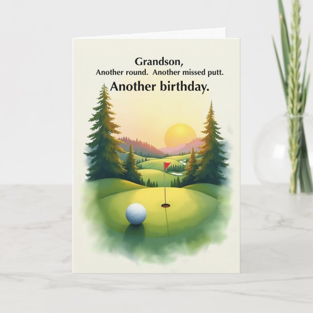 Carte Anniversaire de golf drôle de petit-fils Humour de (Devant)