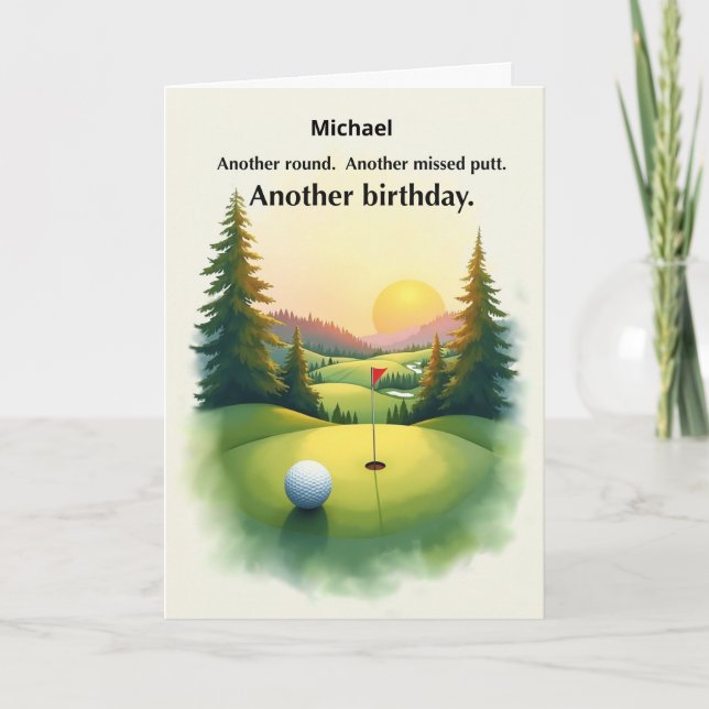 Carte Anniversaire de golf drôle Personnaliser humour de (Devant)