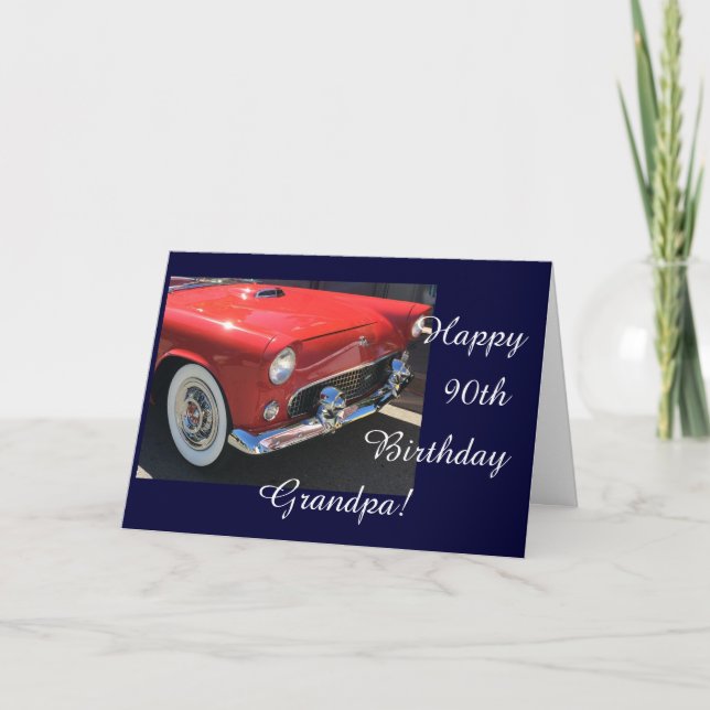 Carte Anniversaire de grand-père - Antique voiture (Devant)