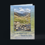Carte Anniversaire de Grandson avec un paysage de montag<br><div class="desc">Un beau paysage pour souhaiter un joyeux anniversaire à votre petit-fils. Vue sur le quartier du lac anglais.</div>
