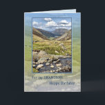 Carte Anniversaire de Grandson avec un paysage de montag<br><div class="desc">Un beau paysage pour souhaiter un joyeux anniversaire à votre petit-fils. Vue sur le quartier du lac anglais.</div>