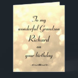 Carte Anniversaire de Grandson personnalisé<br><div class="desc">Carte de voeux d'anniversaire élégante et personnalisée pour Grand-fils.</div>