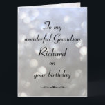 Carte Anniversaire de Grandson personnalisé<br><div class="desc">Carte de voeux d'anniversaire élégante et personnalisée pour Grand-fils</div>
