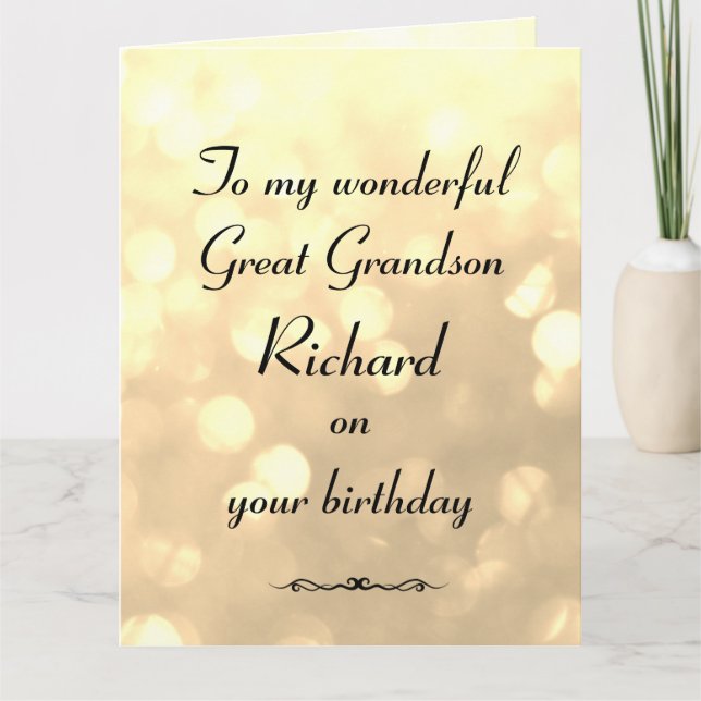 Carte Anniversaire de Great Grandson (Devant)
