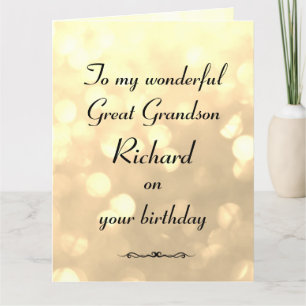 Carte Anniversaire de Great Grandson