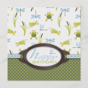 Carte Anniversaire de grenouille de natation de Ribbit