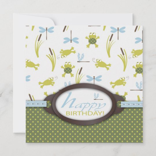 Carte Anniversaire De Grenouille De Natation De Ribbit Zazzle Fr