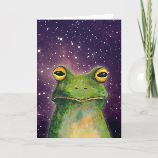 Carte Anniversaire de grenouille drôle (Devant)
