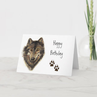 Carte Anniversaire de groupe, loup, nature animale de