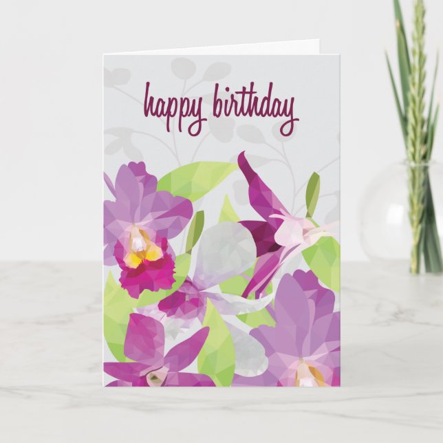 Carte Anniversaire de High Poly Orchid (Devant)