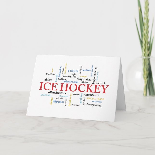 Carte Anniversaire de hockey sur glace de fille dans les (Devant)