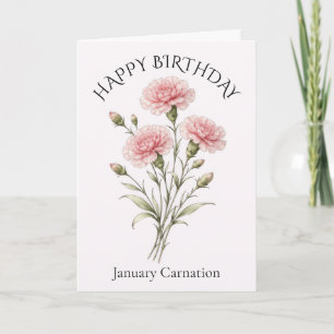 Carte Anniversaire de janvier Carnation