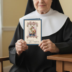 Carte Anniversaire de jubilé de religieuse catholique Vi