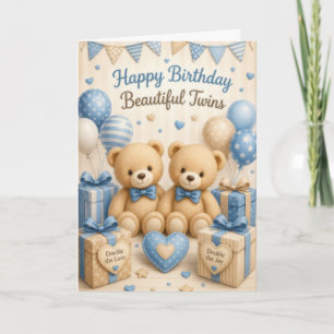 Carte Anniversaire de jumeaux garçons