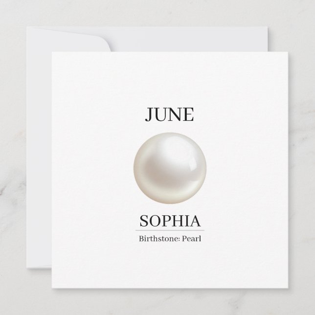 Carte Anniversaire de June Pearl (Devant)