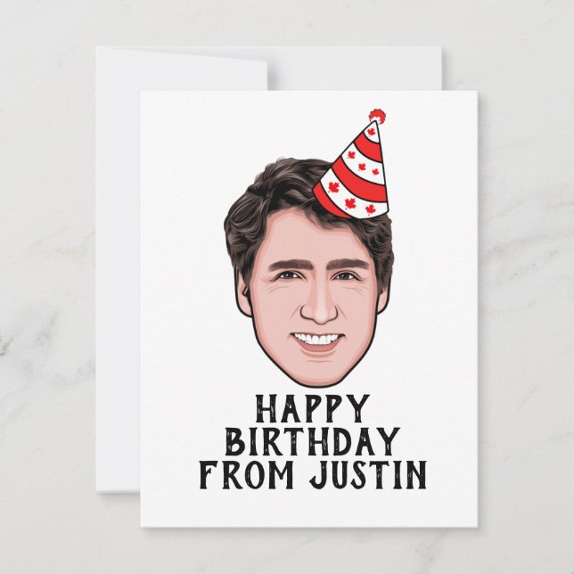 CARTE ANNIVERSAIRE DE JUSTIN TRUDEAU (Devant)