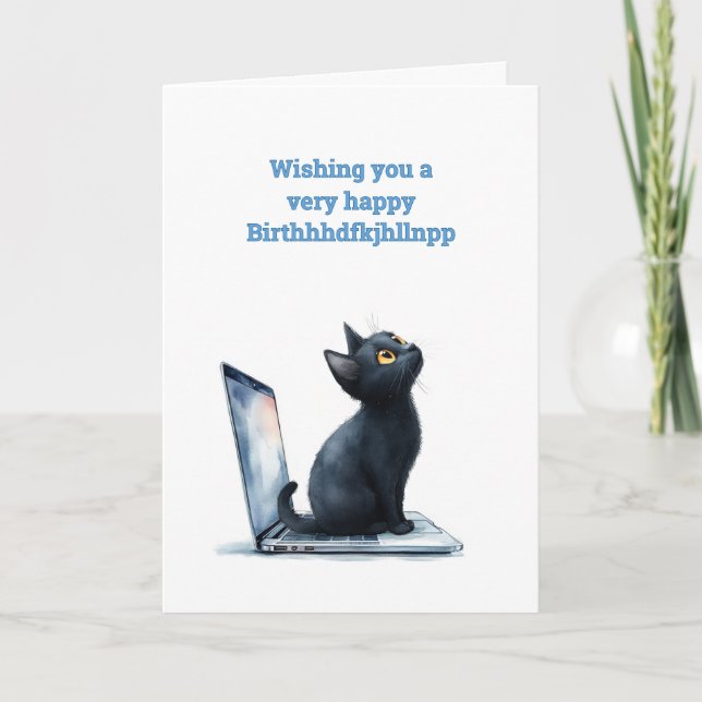 Carte Anniversaire de Kitty la dactylo (Devant)