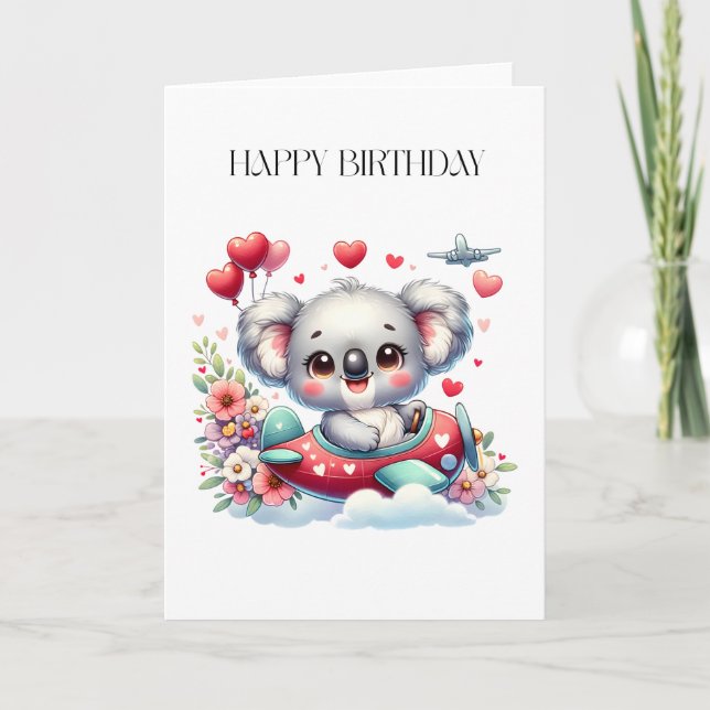Carte Anniversaire de Koala Pilote (Devant)