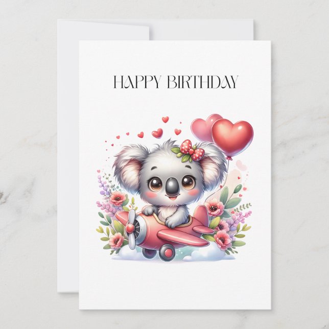Carte Anniversaire de Koala Volant (Devant)
