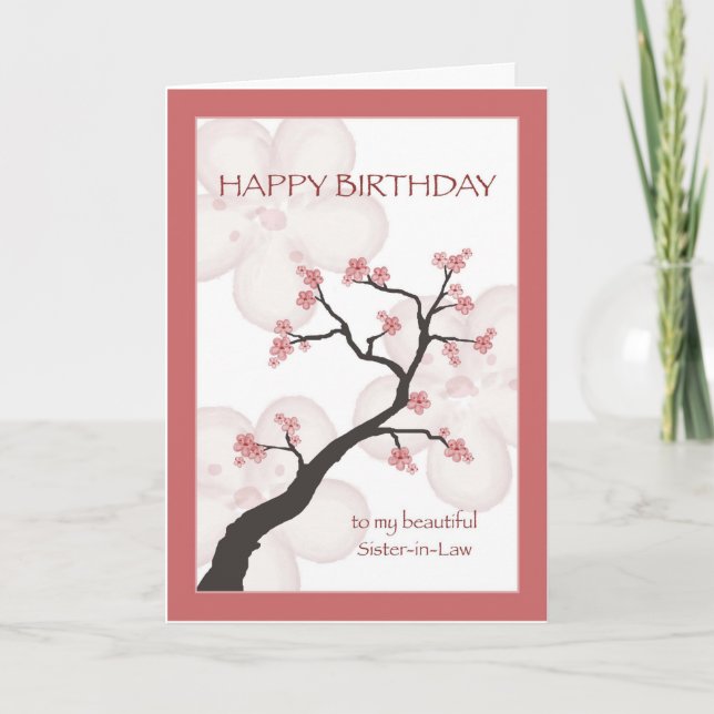 Carte Anniversaire de la belle-soeur, Arbre en fleurs ch (Devant)
