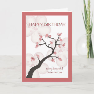 Carte Anniversaire de la belle-soeur, Arbre en fleurs ch
