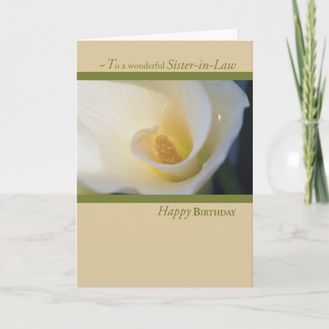 Carte Anniversaire de la belle-soeur Cala Lily (Devant)
