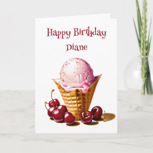 Carte Anniversaire de la crème glacée personnalisée pour