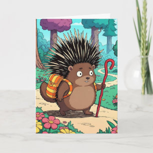 Carte Anniversaire de la Cute Porcupine Nephew