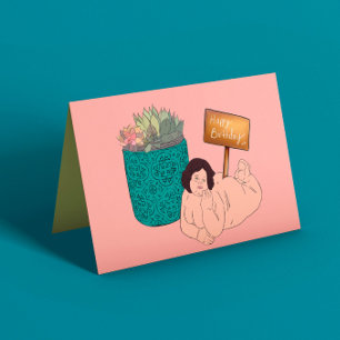 Carte Anniversaire de la Dame Plante Curvy