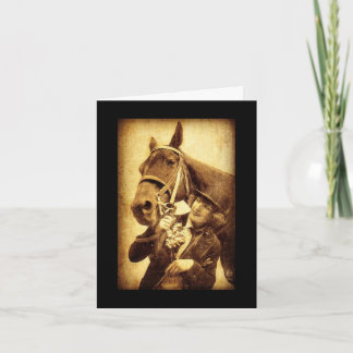 Carte Anniversaire de la femme vintage et du cheval