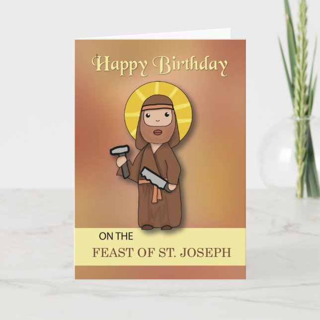Carte Anniversaire de la fête de Saint-Joseph Simple (Devant)