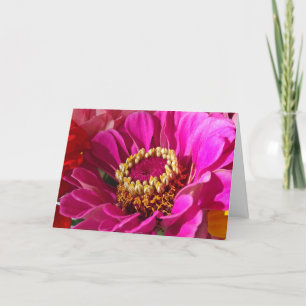Carte Anniversaire de la fille avec la fleur rose Zinnia