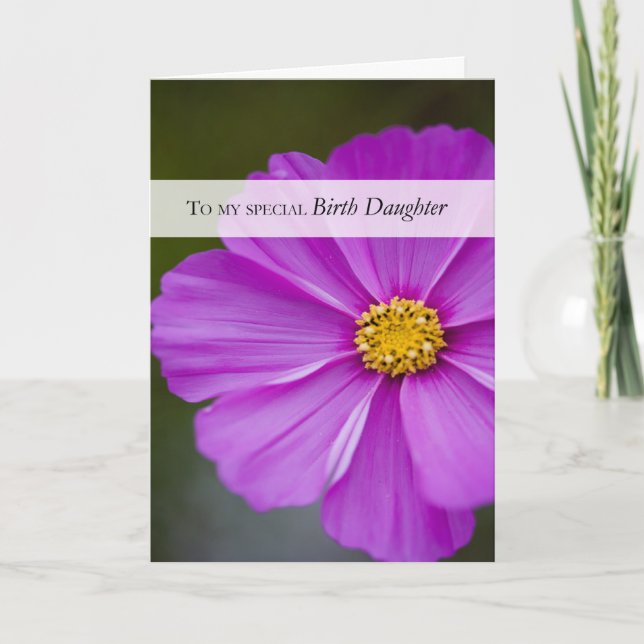 Carte Anniversaire de la fille de naissance Belle Fleur  (Devant)