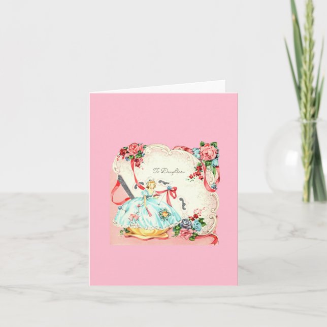 Carte Anniversaire de la fille vintage (Devant)