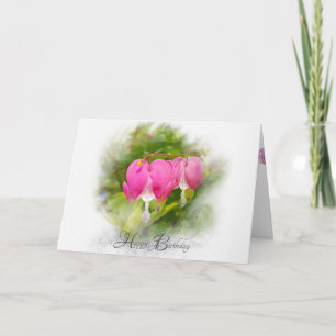 Carte Anniversaire de la fleur de coeur saignante