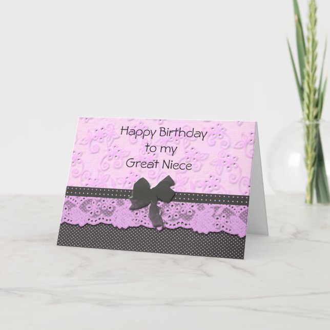Carte anniversaire de la Grande Nièce (Devant)