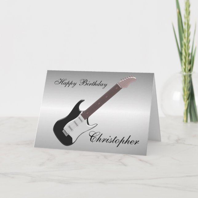 Carte Anniversaire de la guitare électrique (Devant)